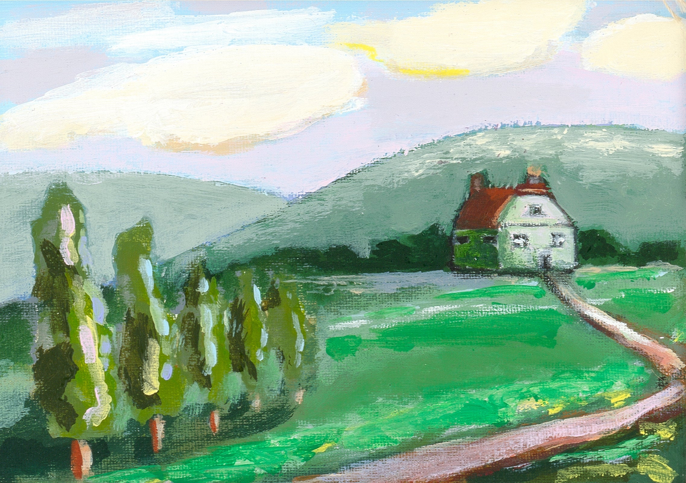 Nature & Landscape | Mountain | Acrylic Paint | Blue, Green | Original Artwork | Incognito Art Show